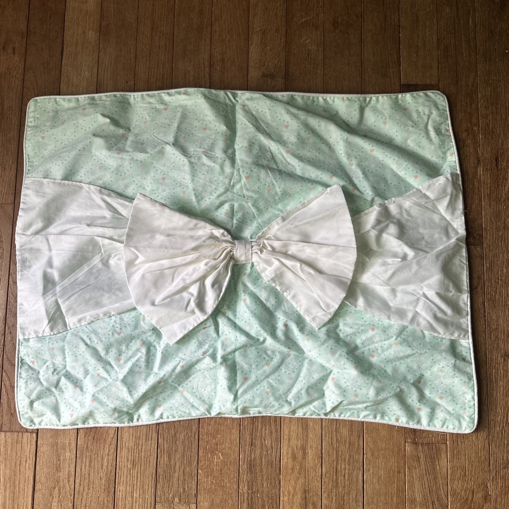 Frank & Lulu Pillow Sham Coquette Cottagecore Soft‎ Green Polka Dot Bow Decor